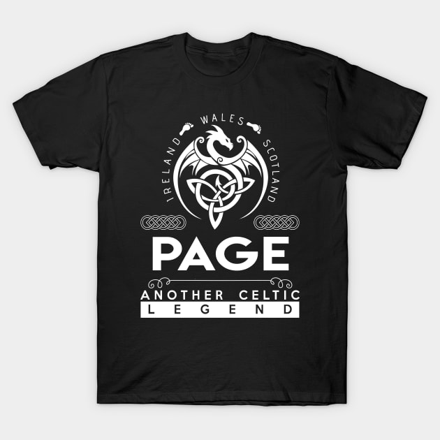 Page Name T Shirt - Another Celtic Legend Page Dragon Gift Item T-Shirt by harpermargy8920